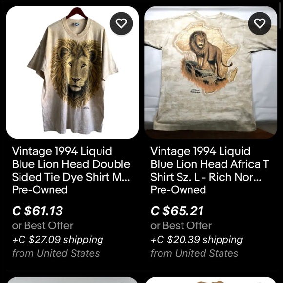 Vintage Lion T-Shirt / XL / Liquid Blue / AOP / 1994 - Picture 6 of 6